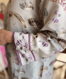 Feather Print with Rose Buds