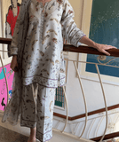 Feather Print with Rose Buds