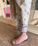 Feather Print with Rose Buds