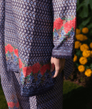 Indigo Ikat Roses (Unstitched)