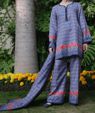 Indigo Ikat Roses (Unstitched)