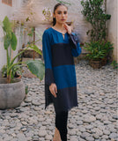 Pashmina Colour Block Blue Indigo